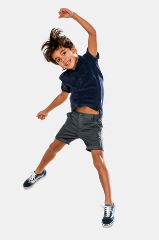 dark grey stretch cotton boys' shorts | MR MARVIS