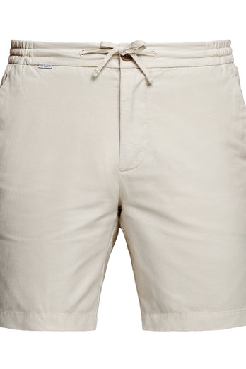 beige men's linen shorts with a zip pocket | MR MARVIS