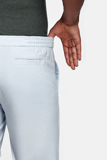 light blue men's linen shorts with a zip pocket | MR MARVIS