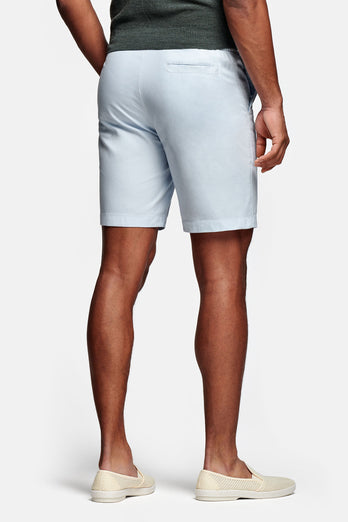 light blue men's linen shorts with a zip pocket | MR MARVIS