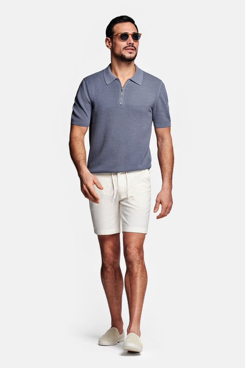 off white men's linen shorts with a zip pocket | MR MARVIS