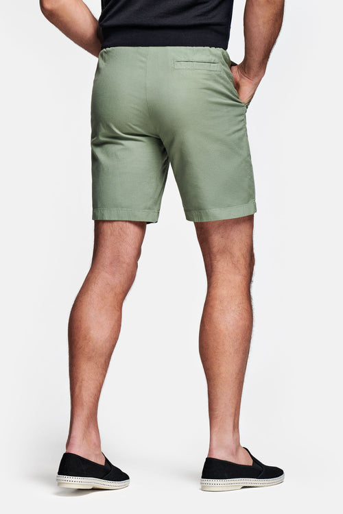 green men's linen shorts with a zip pocket | MR MARVIS