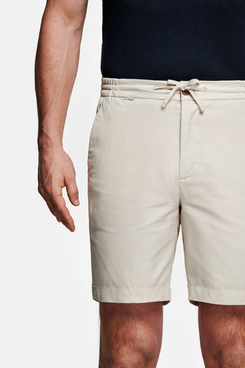 beige men's linen shorts with a zip pocket | MR MARVIS