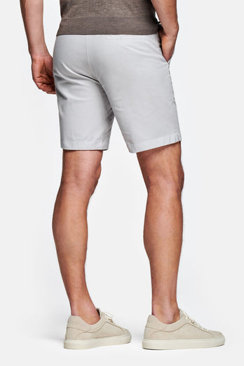 light grey men's linen shorts with a zip pocket | MR MARVIS