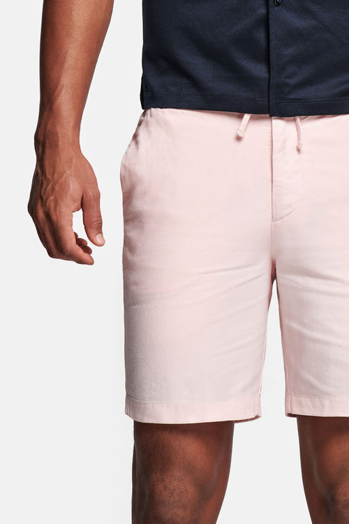 light pink men's linen shorts with a zip pocket | MR MARVIS