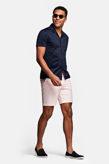 light pink men's linen shorts with a zip pocket | MR MARVIS