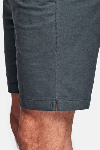 dark grey men's linen shorts with a zip pocket | MR MARVIS