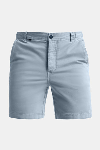 grey blue stretch cotton men's shorts with a zip pocket | MR MARVIS