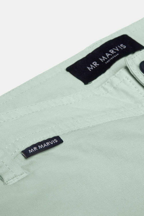 light green stretch cotton men's shorts with a zip pocket | MR MARVIS