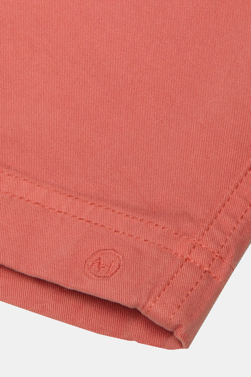 brick red stretch cotton men's shorts with a zip pocket | MR MARVIS