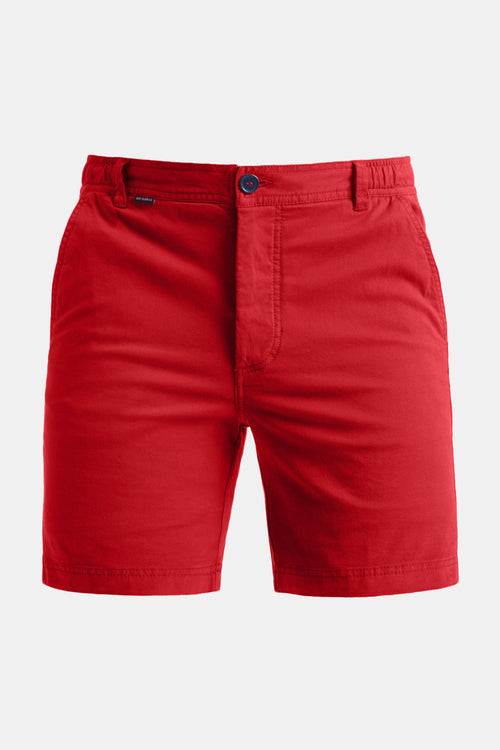 red stretch cotton men's shorts with a zip pocket | MR MARVIS