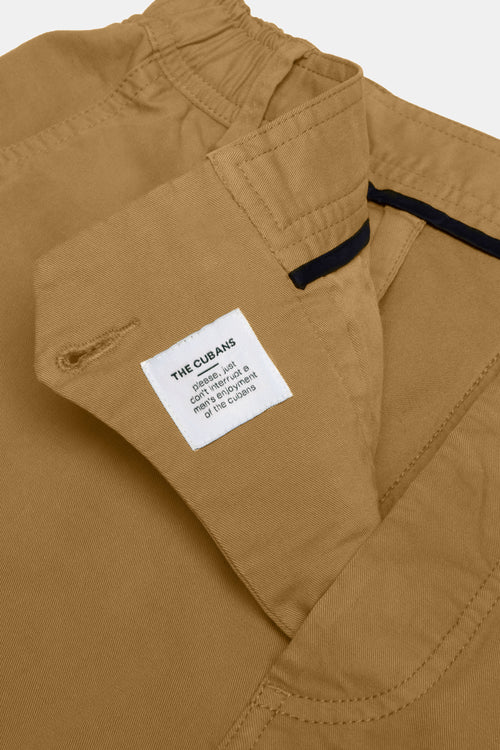 dark khaki stretch cotton men's shorts with a zip pocket | MR MARVIS