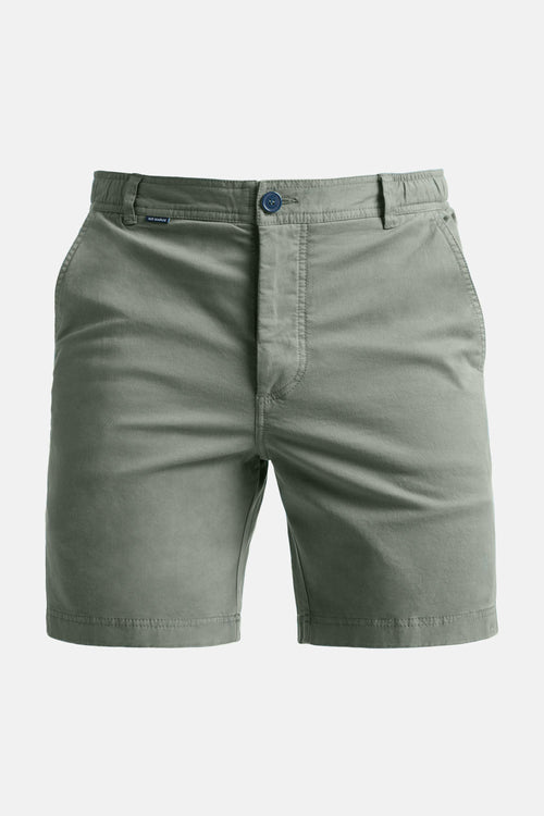 green stretch cotton men's shorts with a zip pocket | MR MARVIS