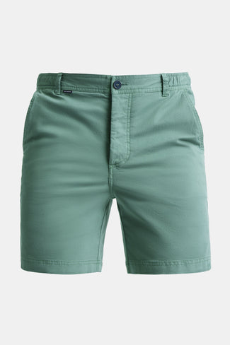 mid green stretch cotton men's shorts with a zip pocket | MR MARVIS