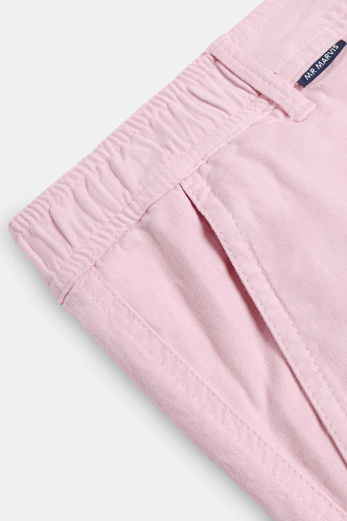 pink stretch cotton men's shorts with a zip pocket | MR MARVIS