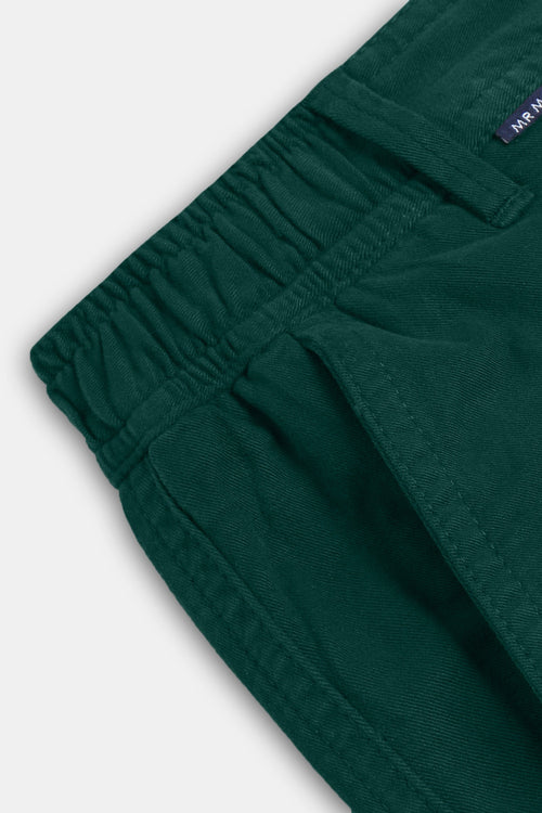 classic green stretch cotton men's shorts with a zip pocket | MR MARVIS