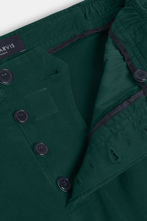 classic green stretch cotton men's shorts with a zip pocket | MR MARVIS