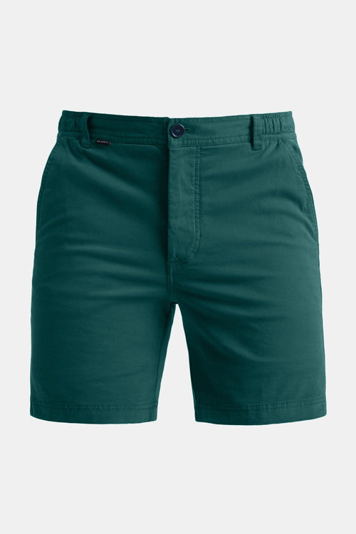 classic green stretch cotton men's shorts with a zip pocket | MR MARVIS