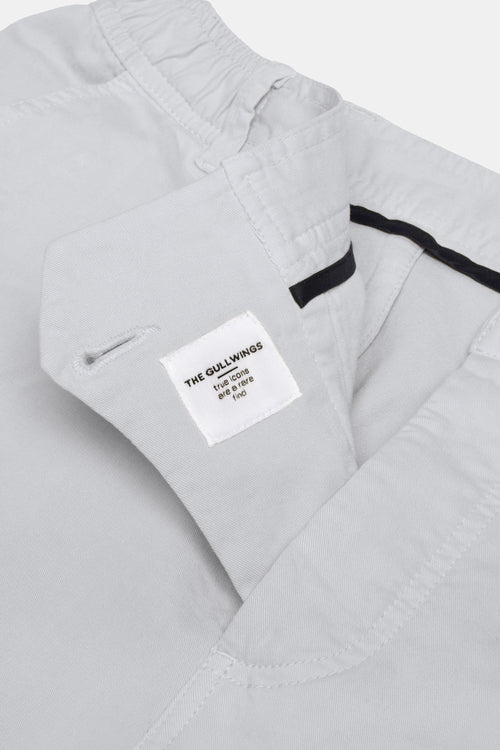 light grey stretch cotton men's shorts with a zip pocket | MR MARVIS