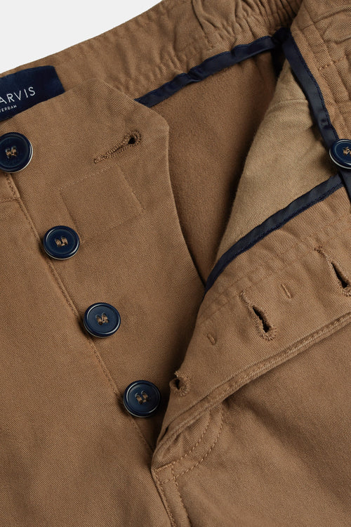 brown stretch cotton men's shorts with a zip pocket | MR MARVIS