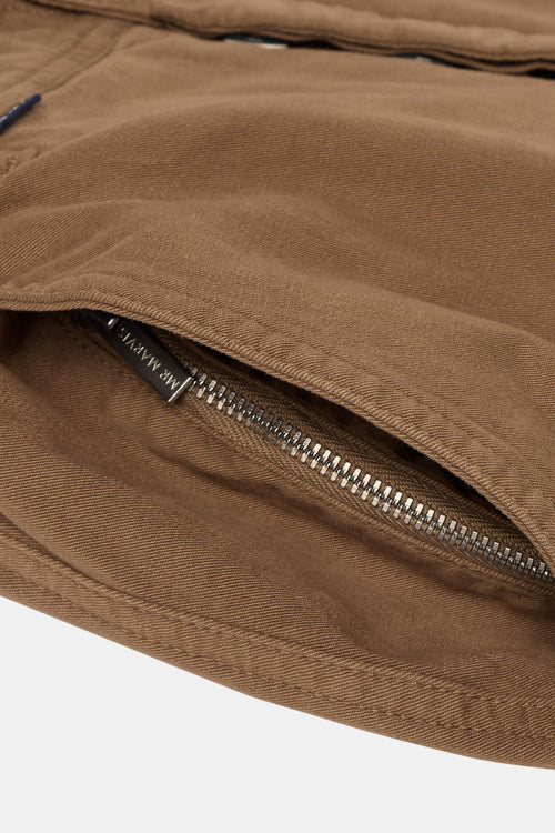 brown stretch cotton men's shorts with a zip pocket | MR MARVIS