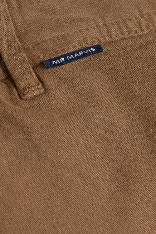 brown stretch cotton men's shorts with a zip pocket | MR MARVIS