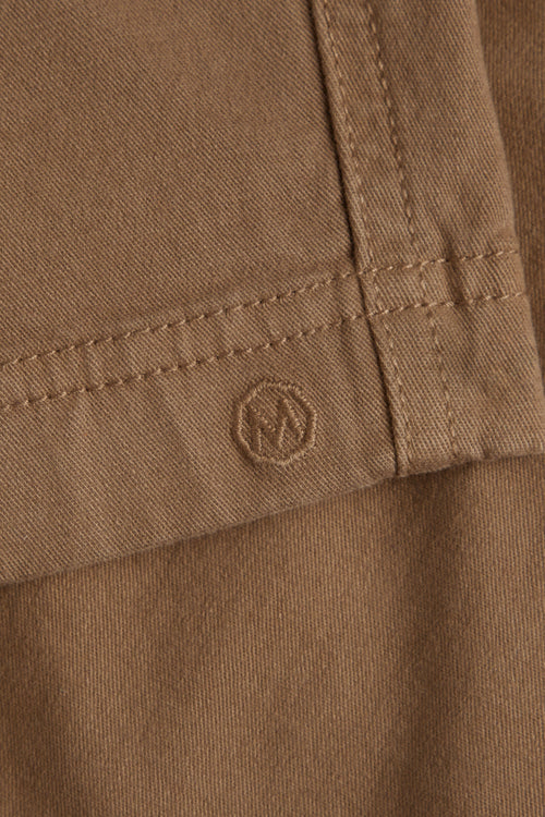 brown stretch cotton men's shorts with a zip pocket | MR MARVIS