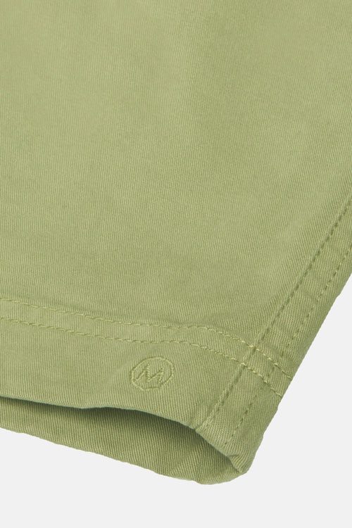 olive green stretch cotton men's shorts with a zip pocket | MR MARVIS