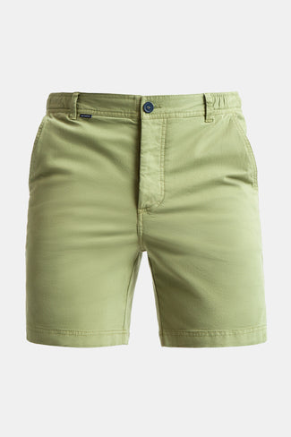 olive green stretch cotton men's shorts with a zip pocket | MR MARVIS