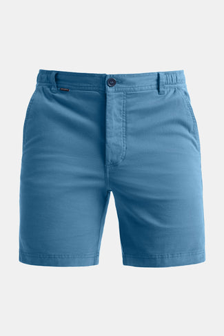 blue stretch cotton men's shorts with a zip pocket | MR MARVIS