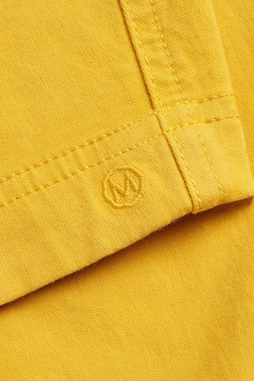 yellow stretch cotton men's shorts with a zip pocket | MR MARVIS