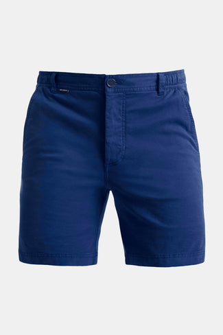 dark blue stretch cotton men's shorts with a zip pocket | MR MARVIS