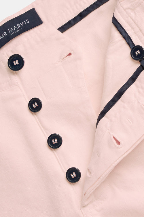 light pink stretch cotton men's shorts with a zip pocket | MR MARVIS
