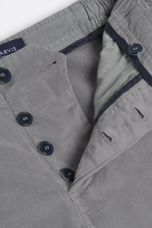 mid grey stretch cotton men's shorts with a zip pocket | MR MARVIS