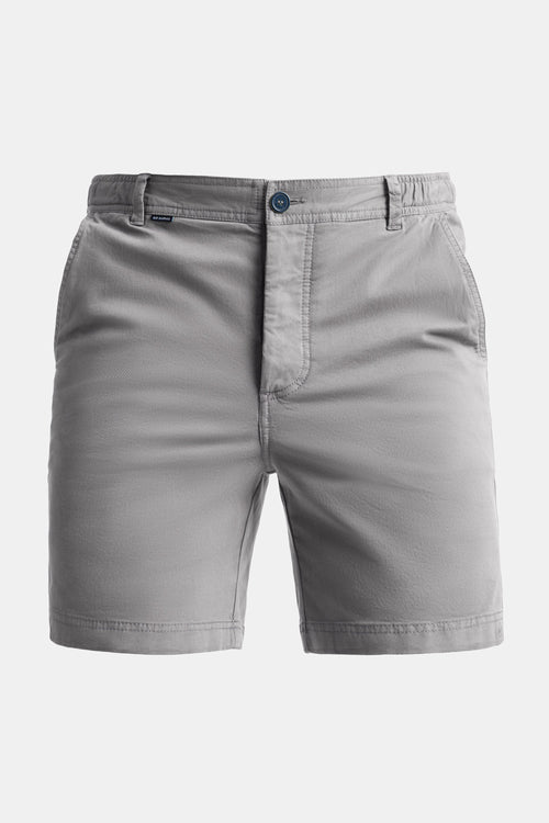 mid grey stretch cotton men's shorts with a zip pocket | MR MARVIS