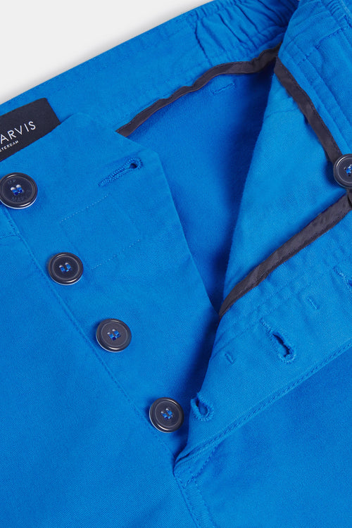 royal blue stretch cotton men's shorts with a zip pocket | MR MARVIS