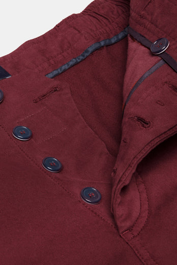 burgundy stretch cotton men's shorts with a zip pocket | MR MARVIS
