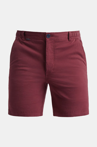 burgundy stretch cotton men's shorts with a zip pocket | MR MARVIS