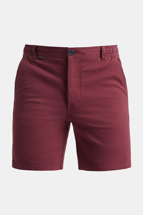 burgundy stretch cotton men's shorts with a zip pocket | MR MARVIS