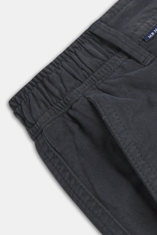 dark grey stretch cotton men's shorts with a zip pocket | MR MARVIS