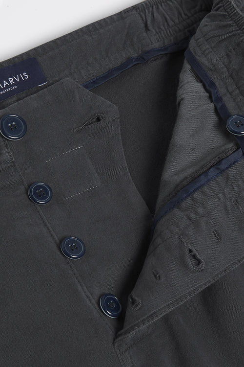 dark grey stretch cotton men's shorts with a zip pocket | MR MARVIS