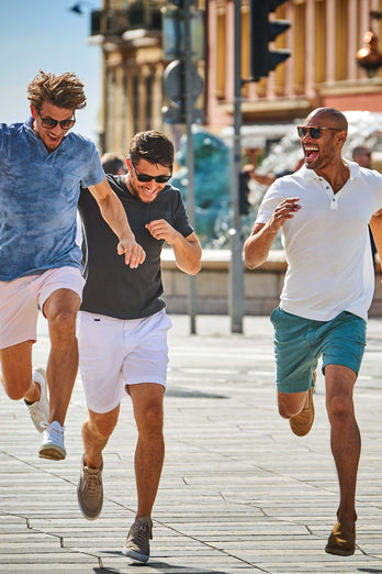 mid green stretch cotton men's shorts with a zip pocket | MR MARVIS