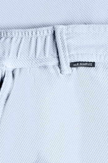 light blue organic cotton men's shorts with a zip pocket | MR MARVIS