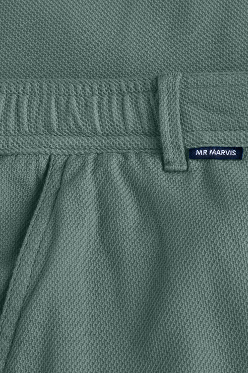 mid green organic cotton men's shorts with a zip pocket | MR MARVIS