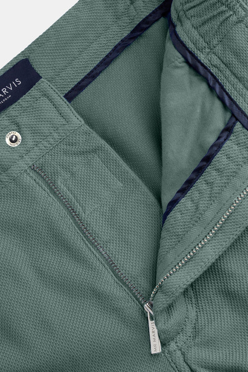 mid green organic cotton men's shorts with a zip pocket | MR MARVIS