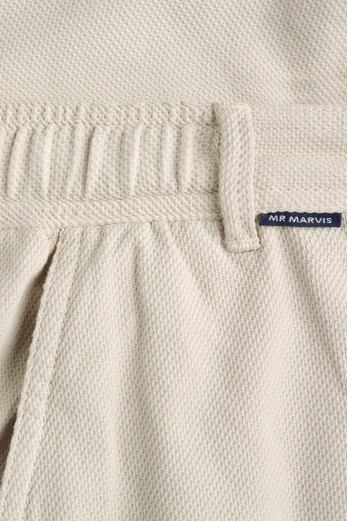 beige organic cotton men's shorts with a zip pocket | MR MARVIS
