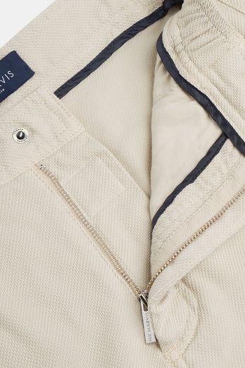 beige organic cotton men's shorts with a zip pocket | MR MARVIS