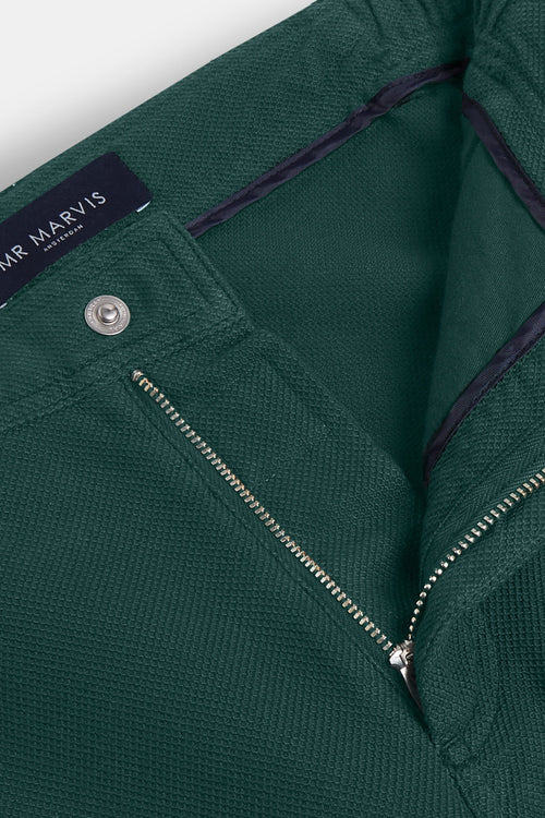 classic green organic cotton men's shorts with a zip pocket | MR MARVIS