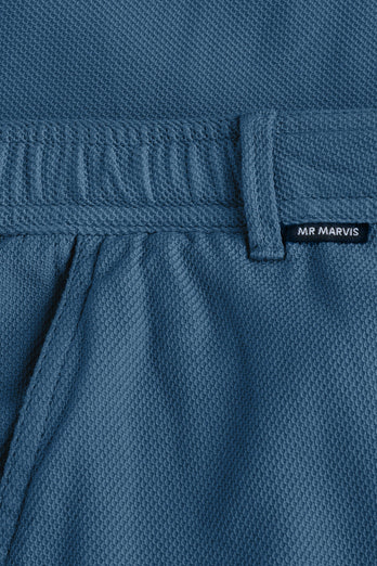 blue organic cotton men's shorts with a zip pocket | MR MARVIS