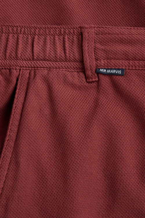 burgundy organic cotton men's shorts with a zip pocket | MR MARVIS
